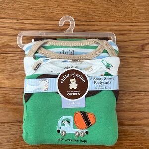 NWT Child of Mine by Carter's Newborn Short Sleeve Cotton Bodysuits (Pack of 3)